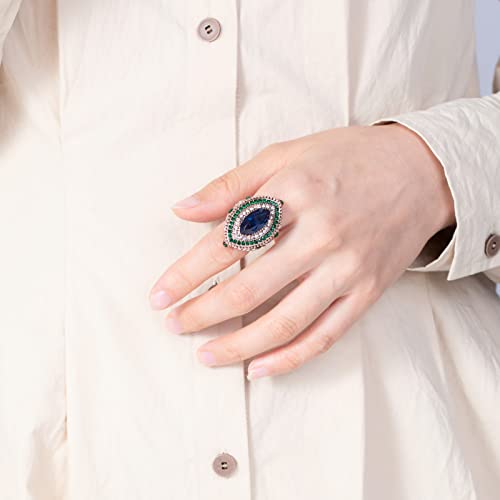 Women Ring - 32mm Turkish Style Gemstone Women Jewelry J0769 - color: Multicolor