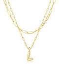 adoyi Dainty Heart Initial Necklaces 14K Gold Plated Layered Letter A-Z Pendant Necklace Stack Trendy Jewelry Birthday Valentines Gifts for Women Jewelry - color: Gold-Letter, style: L