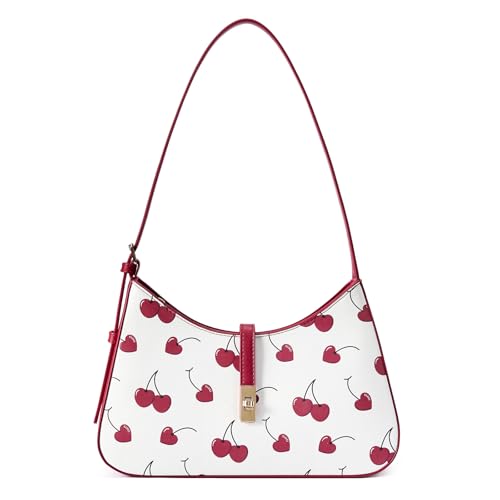 CLUCI Shoulder Bag for Women, Cherry Purses for Women, Cherries Handbag Hobo Bags Vegan Leather Crossbody Purse with Adjustable Strap - color: B-cherry-small
