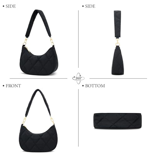 KKXIU Shoulder Bag for Women Cute Hobo Purses and Handbags Retro Clutch Underarm Purse | Cute - color: N-black