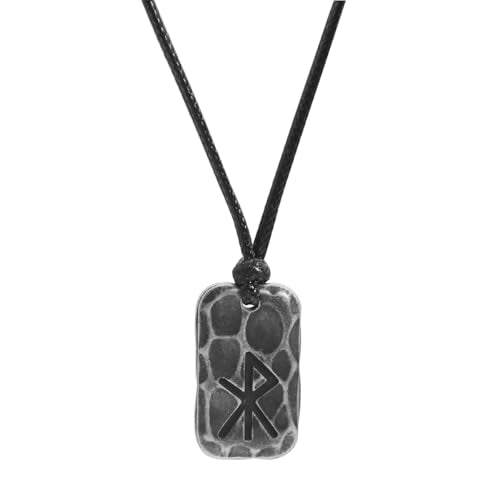 Ankiyabe Stainless Steel Norse Viking Rune Pendant with Adjustable Braided Rope Good Luck/Love/Strenght/Health Viking Symbol Necklace for Men Women - color: LOVE
