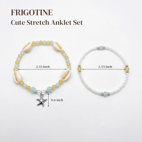 Boho Beads Beach Layered Anklet Set for Women, Handmade Gold Starfish Pearl Shell Anklets Summer Ocean Accessories Jewelry Gift - color: Bead Starfish