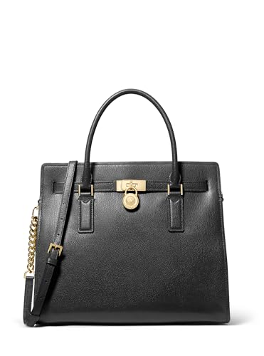 Michael Kors Women's Hamilton Satchel - color: Gold-tone Hardware/Urbino Leather/Black