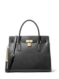 Michael Kors Women's Hamilton Satchel - color: Gold-tone Hardware/Urbino Leather/Black