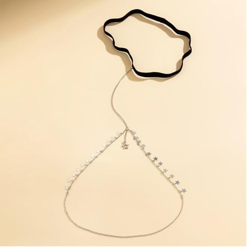 Multi-Layered Thigh Chains Jewelry, Bikini Elastic Tassel Leg Chain, Summer Beach Body Chain, Simple Metal Thigh Body Chain for Women - color: Tassel-silver