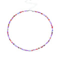 Tgirls Boho Choker Necklace Chain Rice Beaded Necklaces Seed Bead Necklace Accessory for Women - color: colorful 3