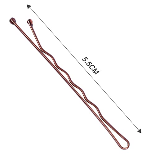 MORGLES 2 Inches Brown Bobby Pins Bulk, 120PCS Brown Hair Pins with Box for Women Girls - color: Brown（2inch)