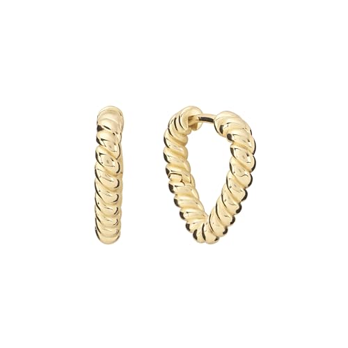Amazon Essentials Plated Tailored Hoop Earrings - color: Gold Tone, size: L: 0.77" X W: 0.15"