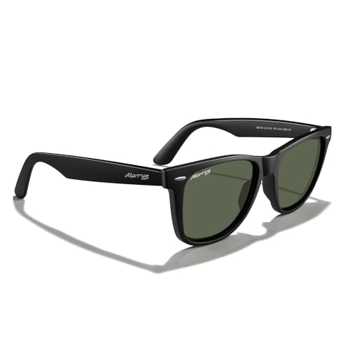 MERRY'S Classic Square Shape Polarized Sunglasses for Womens Mens Retro Designer UV400 Sun Glasses S6140 - color: Matte Black Frame/G15 Lens