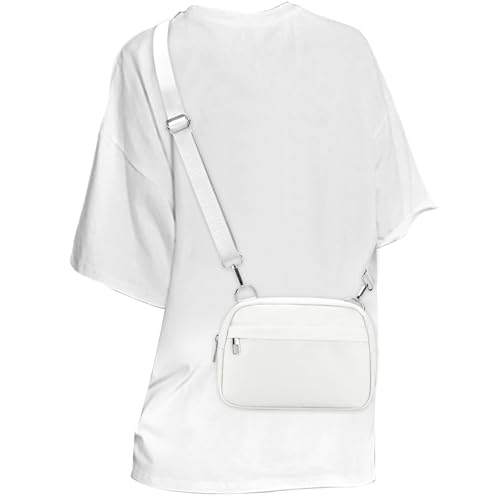 MAXTOP Small Crossbody Bags for Women Belt Bag Fanny Pack with Adjustable Strap - color: Pure White, style: Small Crossbody Bag