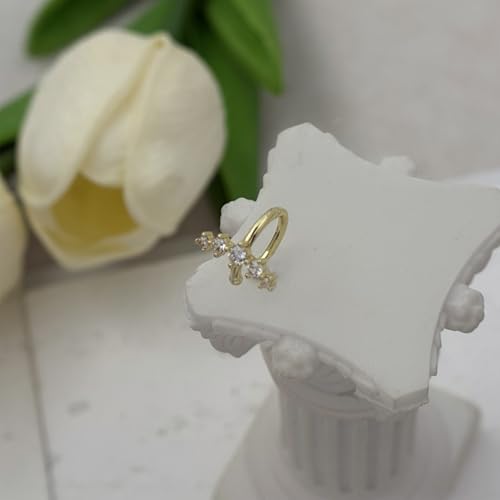 Fake Earrings for Women Non Piercing Ear Cuff Earring Dainty 14K Gold Plated Cuff Earrings Set Cubic Zirconia Ears Jewelry on Cartilage - style: 4A