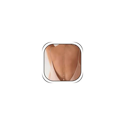 Back Chain Body Chain Jewelry for Summer Outfits Rhinestone Pendant Back Necklace for Backless Dresses - color: A5:Pearl back necklace