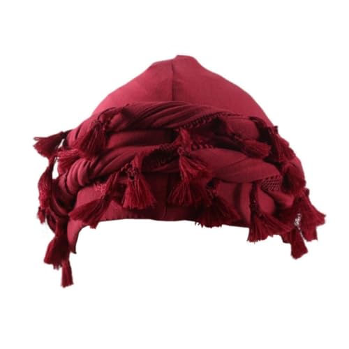 Gturytr Turban for Men Vintage Twist Head Wraps Durag Satin Lined Halo Turban for Women Modal and Satin Scarf Tie - color: Claret