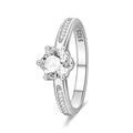 KUNSIR 925 Sterling Silver Rings Classic Cubic Zirconia Eternity Promise Statement Anniversary Wedding Bands Engagement Rings for Women Infinity Forever Love Ring Size 7-9 - style: Lotus Guardian Ring