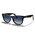 MERRY'S Classic Square Shape Polarized Sunglasses for Womens Mens Retro Designer UV400 Sun Glasses S6140 - color: Black Frame/Blue Tinted Gradient Lens