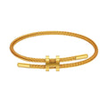 AIMADE Bracelets for Women Adjustable Charm Bracelet, 18k Gold-plated Buckle Design Titanium Steel Wire Rope Women's Gift Jewelry - color: Gold