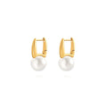 925 Sterling Silver Hoop Handpicked AAA+ Quality 7.5-8mm White Freshwater Cultured Pearl Dangle Drop Earrings Jewelry for Women - color: 8. Gold Plated Barrel