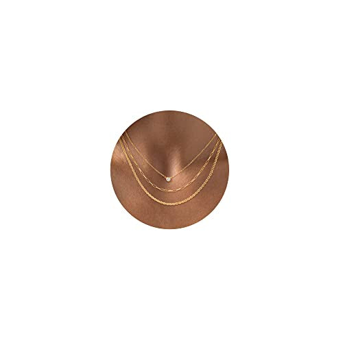 CHESKY Layered Necklaces for Women, 14K Gold Plated Chain Necklace Women Trendy Cuban Link Paperclip Chain Toggle Clasp Necklace Fashion Chunky Jewelry for Women - style: Diamond/Paperclip/Rope