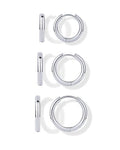 PAVOI Waterproof Hoop Earrings Set for Women - Stainless Steel Multi-Pack with Cubic Zirconia - Small & Chunky Huggie, Thin Hoops, Cascade Graduated Styles - Trendy Fashion Piercing Jewelry - color: White Gold