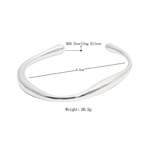 925 Sterling Silver Bracelets Open Adjustable Bangle Bracelet Teardrop Water Drop Cuff Bangles for Women - color: Pattern 1