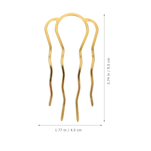 TEHAUX 6pcs U Type Hairpins Set Large and Medium Four-Prong Small Double-Prong Vintage Hair Clips for Women, Simple Iron Art Hair Forks Suitable for Updo and Chignon Random Color