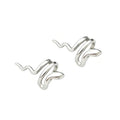 Gold Ear Cuff Earrings for Women Non Piercing 14K Gold Plated/Silver Cuff Clip On Cartilage Hoop Shining Cubic Zirconia Twisted Chain Ear Clip On Earring for Women Chunky Ear Cuffs Earrings - color: Silver-Snake