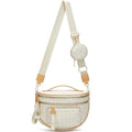 Crossbody Purse for Women Small Crossbody Bags Trendy Vegan Leather with Adjustable Shoulder Straps Gift for Mother Wife Mom - color: Beige Checkered