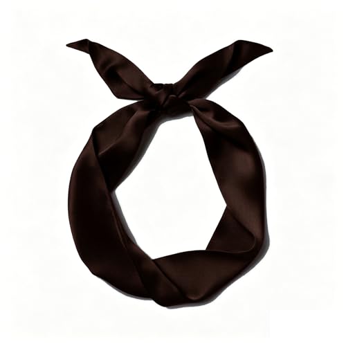 10 Pcs Long Thin Small Skinny Scarf Satin Neck Tie Ribbon Choker for Women Girls - color: Coffee
