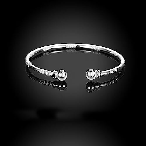 925 Sterling Silver Bracelets Open Adjustable Bangle Bracelet Teardrop Water Drop Cuff Bangles for Women - color: Pattern 3