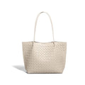 Women's Luxury Handmade Woven Tote Bag, Beach Bag Set, Elegant Age Reducing Travel Commuter Bag Set - color: 5# Off-white