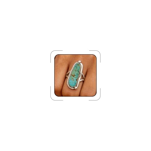 Turquoise Western Rings for Women Adjustable Country Rings Vintage Turquoise Open Ring Western Country Jewelry Gifts - style: Style5