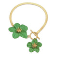 Flower Anklets for Women Trendy Flower Ankle Bracelet Boho Floral Anklet Summer Beach Anklets Jewelry for Women - color: Green