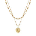 Yoosteel Layered Initial Necklaces for Women Trendy - 14K Gold-Plated Dainty Layering Paperclip Chain Coin Initial Necklace Jewelry Gifts for Women Mom Wife Teen Girls - color: Gold, style: L