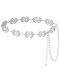 AWAYTR Chain Belt for Women – Adjustable Boho Metal Waist Chain Belt Gold Sliver for Dresses Jeans Country Concert Outfit - color: Sliver-sun & Moon