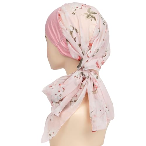 Headwear Turbans for Women - Lightweight Head Scarf for Women's Hair Chiffon Elegant Headwraps Hats - color: Pink