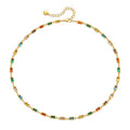 Beaded Choker Necklaces for Women 18k Gold Plated Dainty Gold Choker Necklaces for Women - style: square cz choker 2