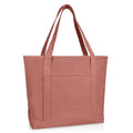 DALIX 20" Solid Color Cotton Canvas Shopping Tote Bag in Dusty Rose - color: Dusty Rose