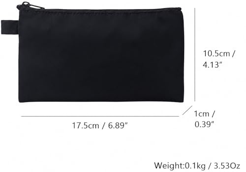Money Bag with Zipper, Nylon, Black, Unisex-Adults - size: One Size-1