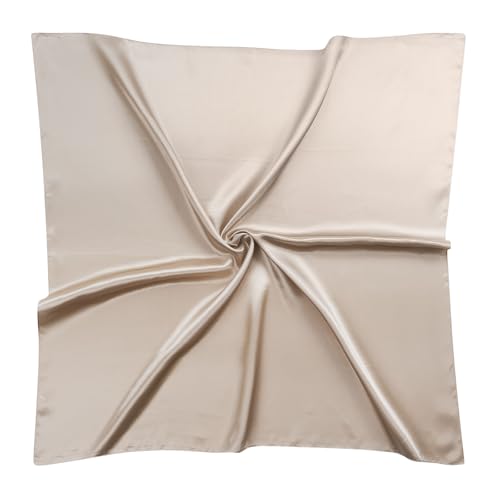 QIUTIMIY 35"x35" Like Silk Head Scarf for Women Satin Feel Large Square Scarf for Hair Wrapping and Sleeping Fashion Bandana - color: (90cm)square Scarf 27
