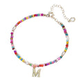 Ankle Bracelets for Women - Cute Pearl Beads Anklets for Women Waterproof Gold, Initial Colorful Boho Beaded Non Tarnish Foot Chain Anklet | Summer Colorful Jewelry Gift - style: M