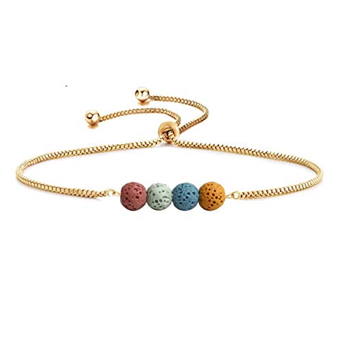 Jardme Essential Oil Diffuser Bracelets, 14K Gold Link Bracelets for Women, Birthday Gifts for Women Mom - color: Chroma Lava