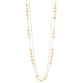 FULU AUTUMN Boho Gold Long Necklaces for Women Natural Stone Beaded Layered Long Necklace Mothers Day Gifts Dainty Flower Costume Jewelry for Women - color: Gold