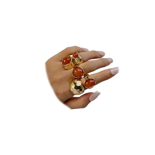 Dainty Crystal Gold Knuckle Ring Stackable Set for Women Non Tarnish, Statement Chunky Zircon Silver Midi Finger Thumb Rings Vintage Y2k Party Jewelry Gifts - color: Gold 2