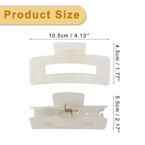 VOCOSTE Hair Caw Clips, Acetic Acid Hair Clips, Tortoise Hair Clips, Large Hair Claw Clips, Hair Barrettes for Women, Ivory White - color: Ivory White
