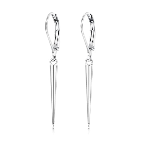 Leverback Earrings Dangle Earrings for Women Dangly Earrings Anniversary Birthday Gifts for Women - style: Spike Dangle Earrings-Silver