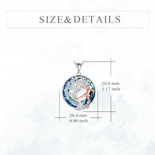 YFN Tree of Life Necklace Sterling Silver Crystal Jewelry Graduation Birthday Gifts for Women - color: Skate