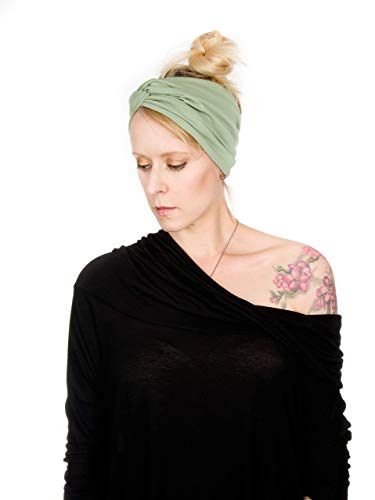 Twist Headband Extra Wide Scrunch Turban (Sage Green) - color: Sage Green