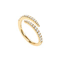 PAVOI 14K Gold Plated Cubic Zirconia Open Twist Eternity Band for Women - color: Yellow Gold, size: 5