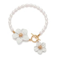 Flower Anklets for Women Trendy Flower Ankle Bracelet Boho Floral Anklet Summer Beach Anklets Jewelry for Women - color: Pearl Chain White