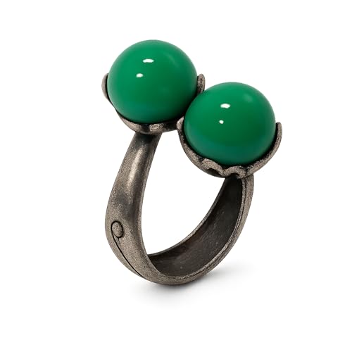 Korean Style Gemstone Hanbok Ring for Women – Adjustable Cherry Ring Traditional Korean Jewelry, Gift Box Option, Fashion Accessory for Daily & Special Occasions - color: Green